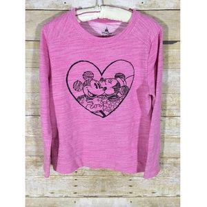 Disney Women Mickey&Minnie Heart Kiss Sweatshirt M